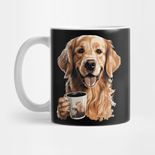 Golden Retriever Drinking Coffee Mug